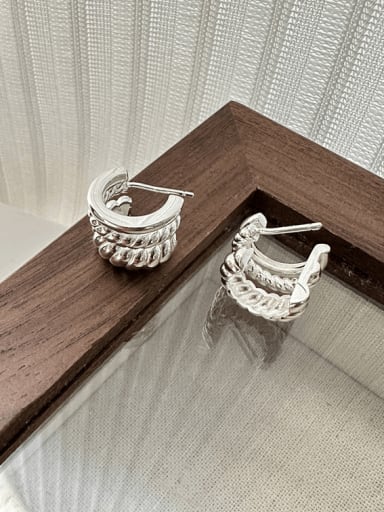 925 Sterling Silver  Twists Geometric Vintage Stud Earring
