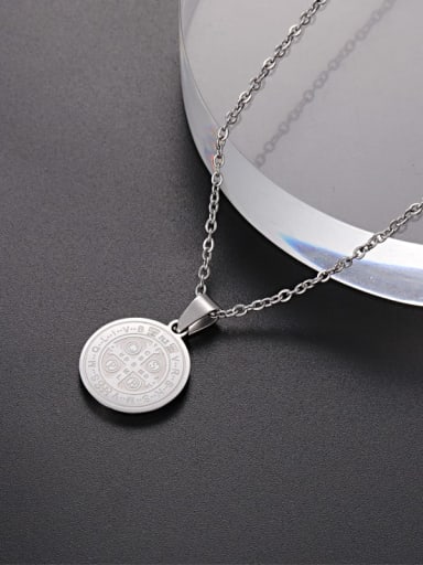 Stainless steel Medallion Minimalist Necklace