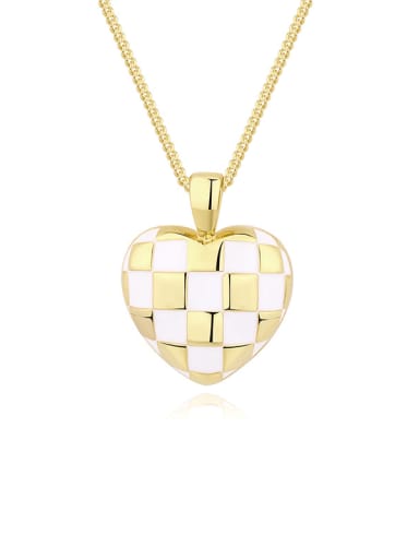 925 Sterling Silver Enamel Heart Vintage Necklace