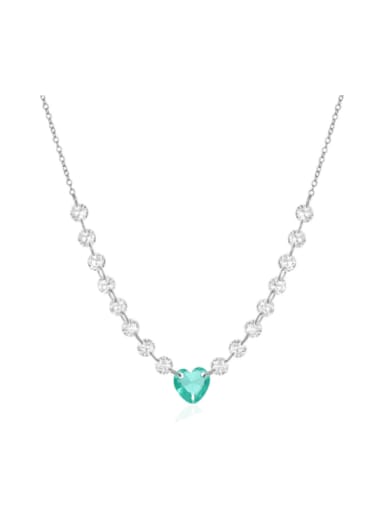 925 Sterling Silver Cubic Zirconia Heart Dainty Necklace