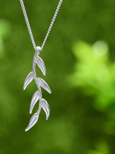 925 Sterling Silver literary handmade leaves are fresh and natural  Artisan Pendant