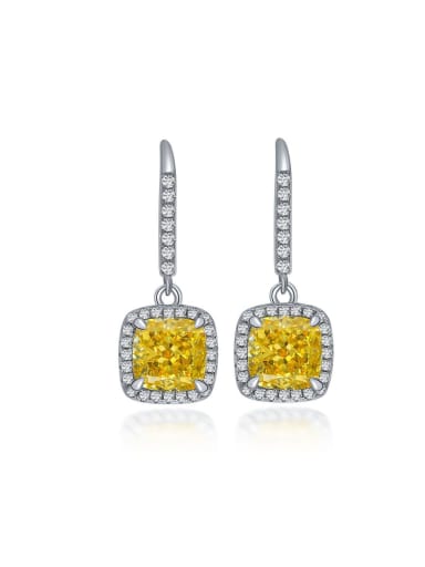 925 Sterling Silver High Carbon Diamond Geometric Luxury Drop Earring