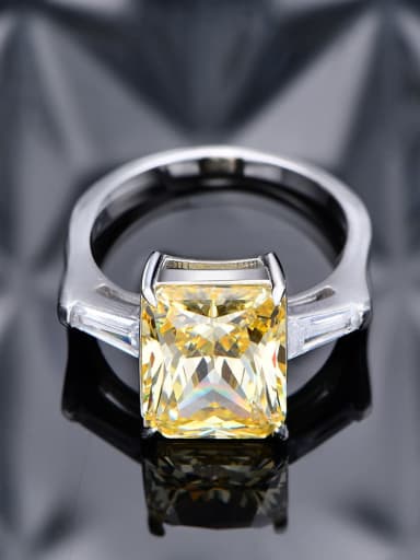 Lemon 5 925 Sterling Silver High Carbon Diamond Geometric Dainty Band Ring