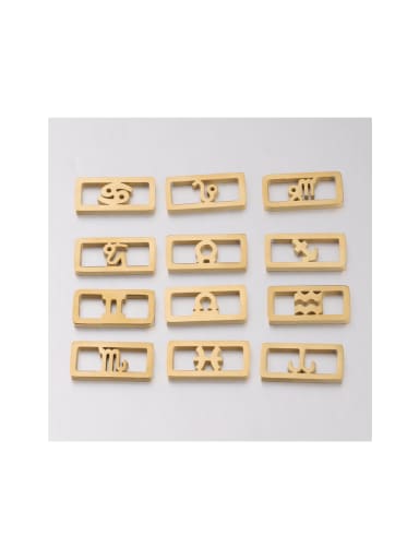 golden Stainless Steel Square Hollow 12 Constellation Temperament Simple Braided Bracelet Jewelry Accessories