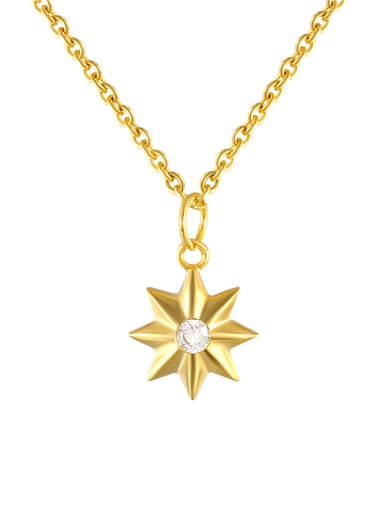Gold color 925 Sterling Silver Star Minimalist Necklace