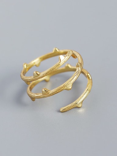 Gold 925 Sterling Silver Irregular Minimalist Stackable Ring
