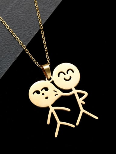 golden Titanium Steel Icon Cute Necklace