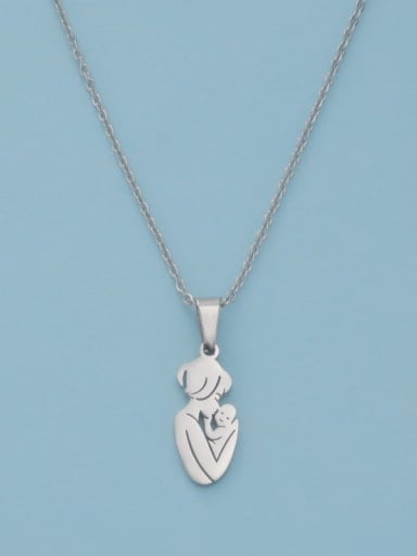 Steel Necklace Stainless steel mother baby Trend Necklace