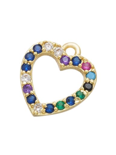 Brass Fancy Colored Diamond Heart Pendant