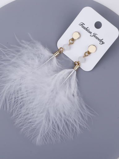 E68149 Alloy Feather Feather Bohemia Hand-Woven Drop Earring