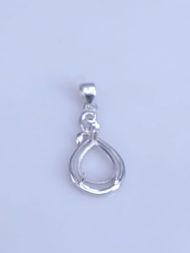 925 Sterling Silver Rhodium Plated Water Drop Pendant Setting Stone size: 9*11mm