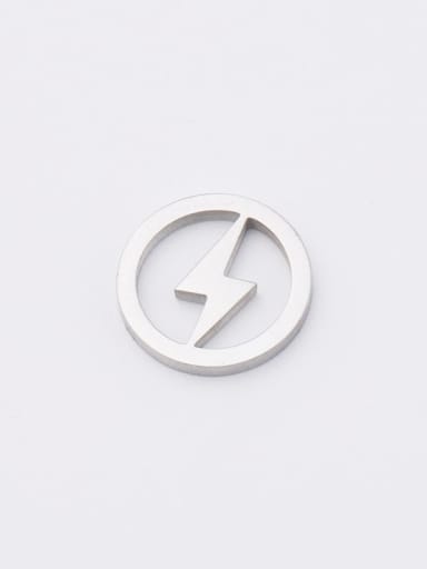 Steel color Stainless Steel Round Hollow Lightning Logo Pendant