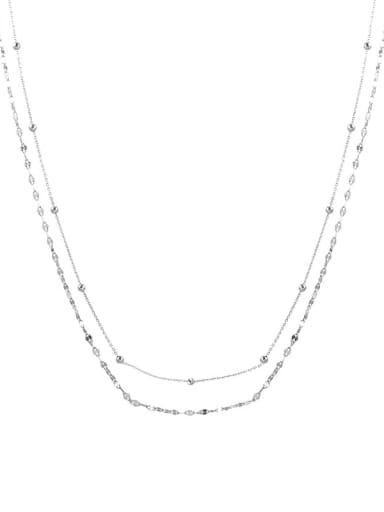 925 Sterling Silver Bead Irregular Minimalist Multi Strand Necklace