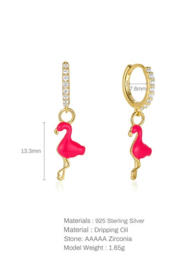 Gold Style 3 925 Sterling Silver Enamel Geometric Cute Huggie Earring