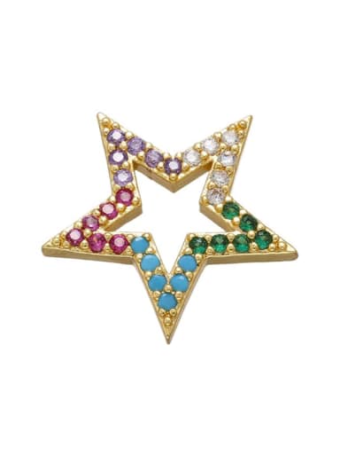 Gold colored diamond Brass Diamond Gold Plated Five-pointed Star Pendant