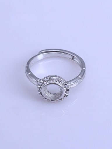 925 Sterling Silver 18K White Gold Plated Round Ring Setting Stone size: 6*6mm
