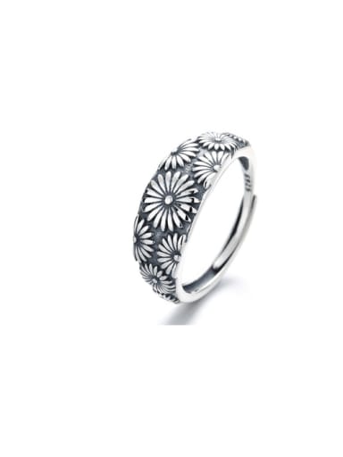 925 Sterling Silver Flower Vintage Ring