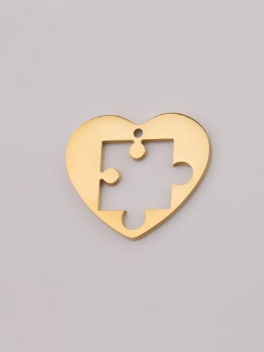 Golden big Stainless steel love puzzle hollow geometric simple couple necklace