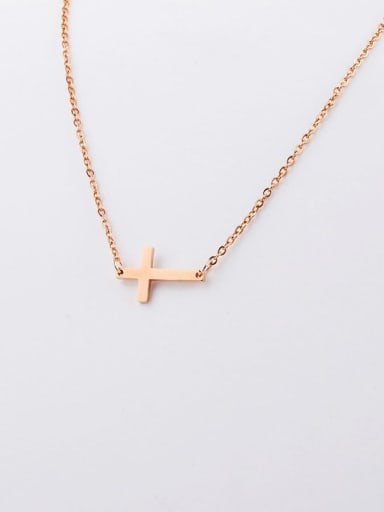 Rose Gold Stainless steel Cross Minimalist Necklace