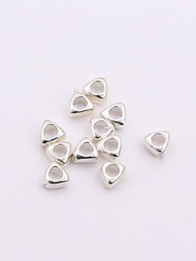 2.5mm Sterling Silver Natural Color S925 Sterling Silver Handmade Triangle Loose Bead Spacer Beads