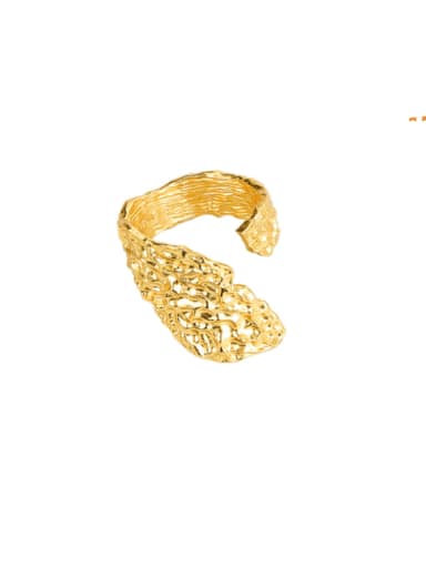 Gold 925 Sterling Silver Irregular Minimalist Band Ring