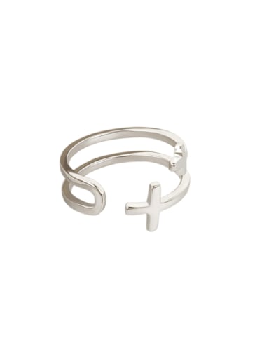 925 Sterling Silver Cross Minimalist Stackable Ring