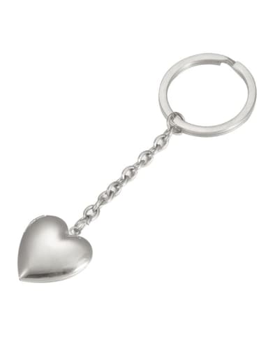 Steel color Stainless steel Heart Minimalist Key Chain