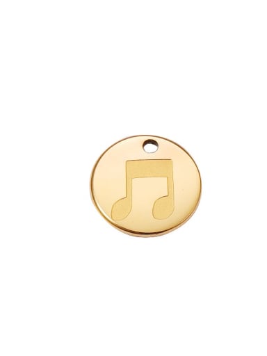Gold mp538 Stainless steel Round  Note Minimalist Pendant