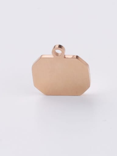 Rose Gold Stainless Steel Square Irregular Tag Pendant
