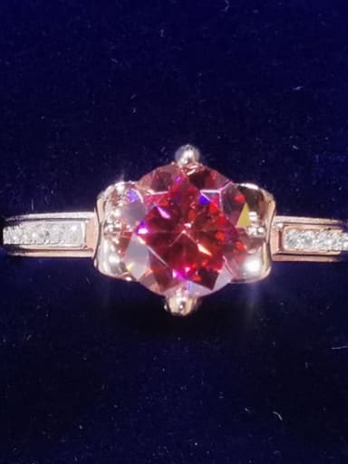 1 carat rose gold 925 Sterling Silver Moissanite Flower Dainty Band Ring
