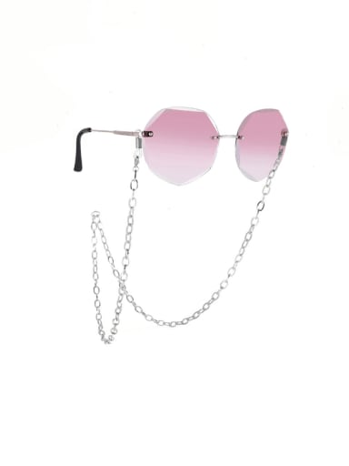 Stainless steel Minimalist Hollow Oval  Mask Chain Sunglass Chains