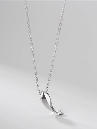 925 Sterling Silver Dolphin Minimalist Necklace