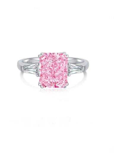 Pink DY120536 925 Sterling Silver Cubic Zirconia Geometric Luxury Band Ring