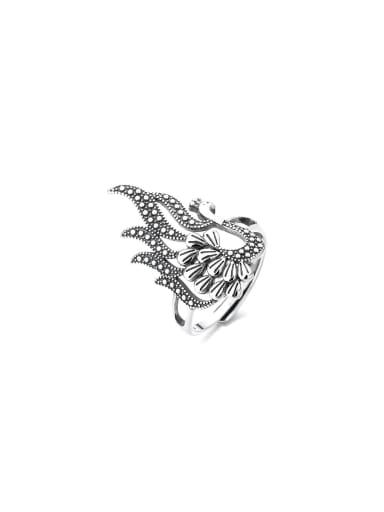 925 Sterling Silver Peacock Vintage Band Ring