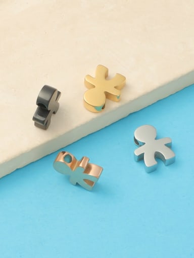 custom Stainless steel Minimalist Boy and girl small hole bead pendant DIY jewelry