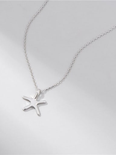 925 Sterling Silver Smooth Star Minimalist Necklace