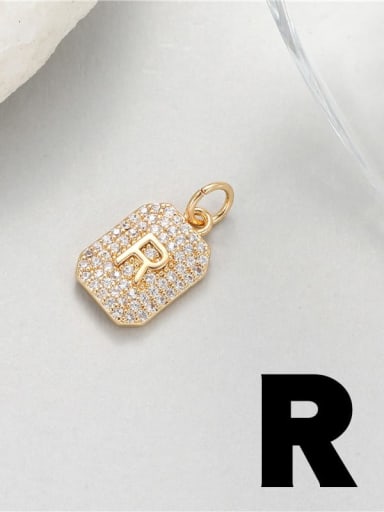 Brass Cubic Zirconia Minimalist English Letter Pendant