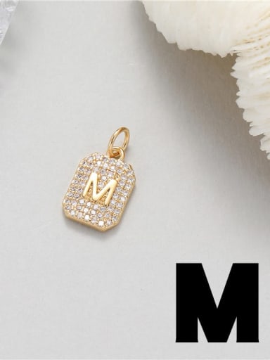 Brass Cubic Zirconia Minimalist English Letter Pendant