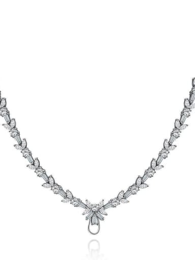 Universal chain length 43cm 925 Sterling Silver Cubic Zirconia Luxury Oval  Pendant