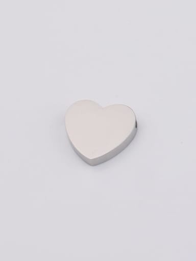 Steel color Stainless steel love heart-shaped beads