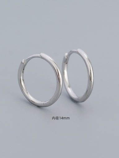 White gold (14mm) 925 Sterling Silver Geometric Minimalist Stud Earring