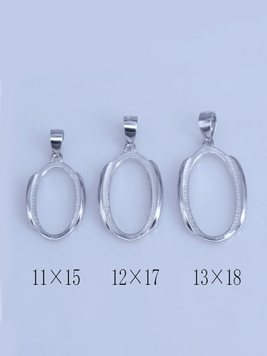 custom 925 Sterling Silver Geometric Pendant Setting Stone size: 11*15 12*17 13*18MM