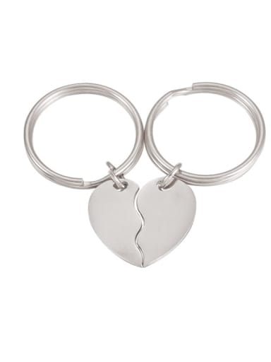 A set of steel colors Stainless steel Heart Trend Key Chain