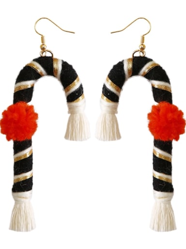 Black e68847 Multi Color Cotton thread Crutch Ethnic Pure handmade Weave Earring
