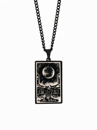 The Moon's Tarot hip hop stainless steel titanium steel necklace