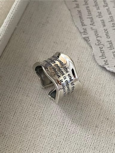 925 Sterling Silver Letter Trend Band Ring