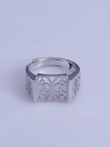 925 Sterling Silver 18K White Gold Plated Geometric Ring Setting Stone size: 12*12mm