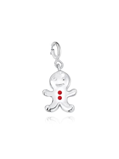 YA0132 white gold biscuit 925 Sterling Silver Cute Christmas Seris  Pendant