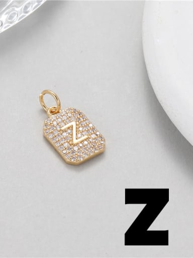 Brass Cubic Zirconia Minimalist English Letter Pendant