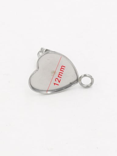 Stainless steel love heart with sling ring earring bottom support